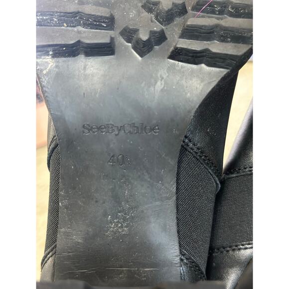See by Chloe Mallory Leather Chelsea Booties black size ??? $475 - Picture 8 of 8